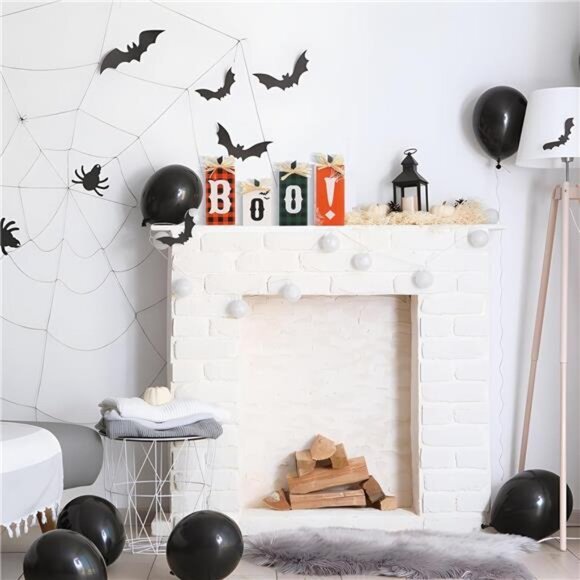 4PCS Wooden Boo Sign Block -Halloween Tabletop Decorations for Farmhouse & Party - Picture 6 of 7